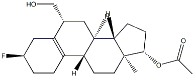 3α-Fluoro-6β-(hydroxymethyl)estr-5(10)-en-17β-ol 17-acetate Structure