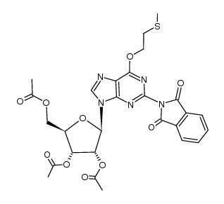 2',3',5'-tri-O-acetyl-O6-[2-(methylthio)ethyl]-N2-phthaloylguanosine结构式