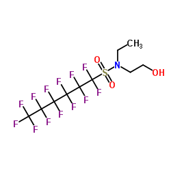 N-乙基-1,1,2,2,3,3,4,4,5,5,6,6,6-十三氟-N-(2-羟乙基)-1-己磺酰胺结构式