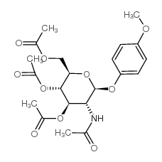 4-甲氧基苯基-2-乙酰氨基-3,4,6-三-o-乙酰基-2-脱氧-beta-d-吡喃葡萄糖苷结构式