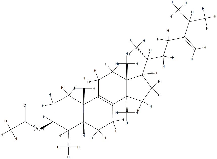 4α,14-Dimethyl-5α-ergosta-8,24(28)-dien-3β-ol acetate structure