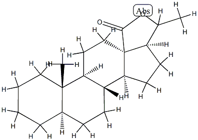20-Hydroxy-5α-pregnan-18-oic acid γ-lactone结构式