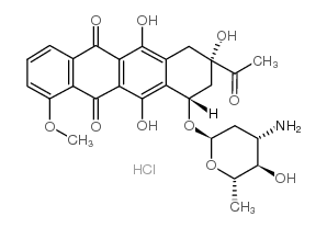 (7S,9S)-9-acetyl-7-[(2R,4S,5R,6S)-4-amino-5-hydroxy-6-methyloxan-2-yl]oxy-6,9,11-trihydroxy-4-methoxy-8,10-dihydro-7H-tetracene-5,12-dione,hydrochloride Structure