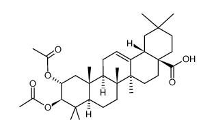 (2α,3β)- 2,3-Bis(acetyloxy)-olean- 12-en-28-oic acid结构式