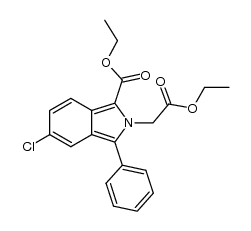 1-ethoxycarbonyl-5-chloro-3-phenylisoindole-2-acetic acid ethyl ester结构式