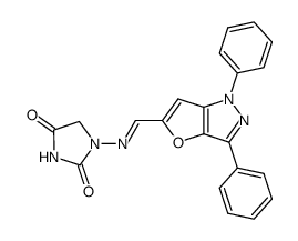 1-(1,3-diphenyl-1H-furo[3,2-c]pyrazol-5-ylmethyleneamino)-imidazolidine-2,4-dione Structure