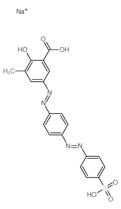 Benzoic acid,2-hydroxy-3-methyl-5-[2-[4-[2-(4-sulfophenyl)diazenyl]phenyl]diazenyl]-, sodiumsalt (1:2) Structure