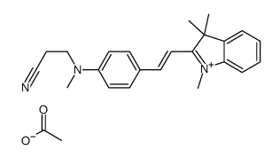2-[2-[4-[(2-氰乙基)甲基氨基]苯基]乙烯基]-1,3,3-三甲基-3H-吲哚翁乙酸盐结构式