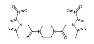 1,4-Bis((2-methyl-5-nitro-1H-imidazol-1-yl)acetyl)piperazine Structure