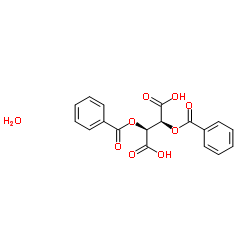 (+)-Dibenzoyl-D-tartaric acid monohydrate structure
