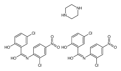 5-氯-N-(2-氯-4-硝基苯基)-2-羟基苯甲酰胺和哌嗪的混合物结构式