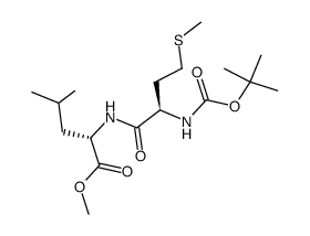 N-(tert-butoxycarbonyl)-D-methionyl-L-leucine methyl ester Structure