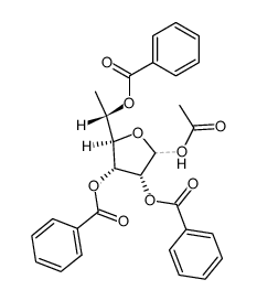 1-O-acetyl-2,3,5-tri-O-benzoyl-6-deoxy-α-L-talofuranose Structure