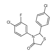 3-(4-chloro-3-fluorophenyl)-2-(4-chlorophenyl)-1,3-thiazolidin-4-one Structure