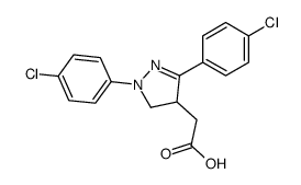 2-[2,5-bis(4-chlorophenyl)-3,4-dihydropyrazol-4-yl]acetic acid Structure