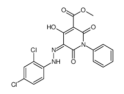 3-Pyridinecarboxylic acid,5-[(2,4-dichlorophenyl)azo]-1,2-dihydro-4,6-dihydroxy-2-oxo-1-phenyl-,methyl ester (9CI)结构式