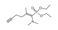 (E)-1-(Diethoxyphosphoryl)-N,N,2-trimethyl-1-hexen-5-in-1-amin结构式