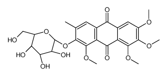 1,2,3,8-tetramethoxy-6-methyl-7-[(2S,3R,4S,5S,6R)-3,4,5-trihydroxy-6-(hydroxymethyl)oxan-2-yl]oxyanthracene-9,10-dione结构式