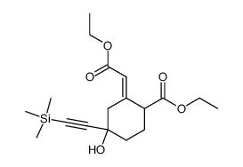 ethyl (+/-)-2-ethoxycarbonyl-5-hydroxy-5-(trimethylsilyl)ethynyl-1-cyclohexylideneacetate Structure