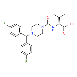 (2S)-2-[[4-[bis(4-fluorophenyl)methyl]piperazine-1-carbonyl]amino]-3-methyl-butanoic acid Structure