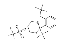 2-[o-(N,N-Dimethylaminomethyl)-phenyl]-2-trimethylsilyl-1,3-dithiane ammonium triflate salt结构式