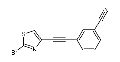3-((2-bromothiazol-4-yl)ethynyl)benzonitrile Structure