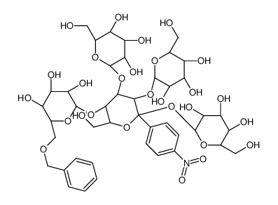 4-nitrophenyl-O-(6-O-benzyl)-glucopyranosyl(1--4)-O-glucopyranosyl(1--4)-O-glucopyranosyl(1--4)-O-glucopyranosyl(1--4)-glucopyranoside structure