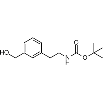 3-(羟甲基)苯乙基氨基甲酸叔丁酯结构式