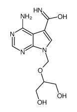 4-amino-7-(1,3-dihydroxypropan-2-yloxymethyl)pyrrolo[2,3-d]pyrimidine-5-carboxamide Structure