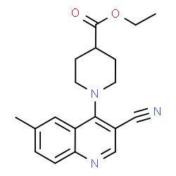 1-(3-氰基-6-甲基喹啉-4-基)哌啶-4-羧酸乙酯结构式