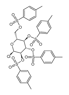 tetrakis-O-(toluene-4-sulfonyl)-α-D-glucopyranosyl chloride Structure