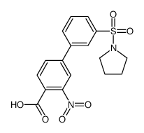 2-nitro-4-(3-pyrrolidin-1-ylsulfonylphenyl)benzoic acid结构式
