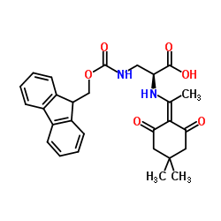 (S)-3-((((9H-芴-9-基)甲氧基)羰基)氨基)-2-((1-(4,4-二甲基-2,6-二氧代环己亚基)乙基)氨基)丙酸结构式