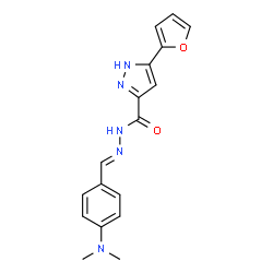 (E)-N-(4-(dimethylamino)benzylidene)-3-(furan-2-yl)-1H-pyrazole-5-carbohydrazide Structure