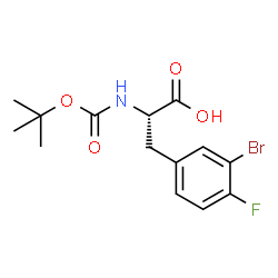 (S)-3-(3-Bromo-4-fluorophenyl)-2-((tert-butoxycarbonyl)amino)propanoic acid Structure