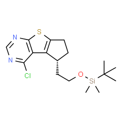 (R)-5-(2-((叔-丁基二甲基甲硅烷基)氧代)乙基)-4-氯-6,7-二氢-5H-环戊二烯并[4,5]噻吩并[2,3-d]嘧啶结构式