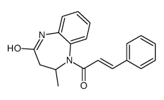 4-methyl-5-[(E)-3-phenylprop-2-enoyl]-3,4-dihydro-1H-1,5-benzodiazepin-2-one结构式