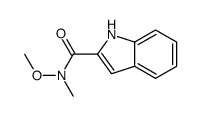 N-甲氧基-N-甲基-1H-吲哚-2-甲酰胺结构式