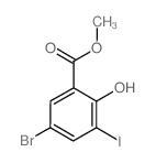 5-溴-2-羟基-3-碘苯羧酸甲酯结构式