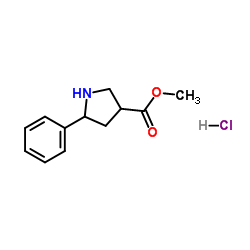 Methyl 5-phenyl-3-pyrrolidinecarboxylate hydrochloride (1:1) Structure