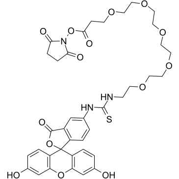 Fluorescein-PEG5-NHS ester Structure