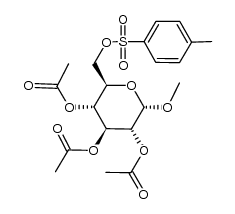 methyl 2,3,4-tri-O-acetyl-6-O-(p-tolylsulfonyl)-α-D-glucopyranoside结构式
