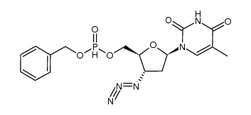 O-benzyl-O'-(3'-azido-3'-deoxythymidin-5'-yl) phosphonate结构式