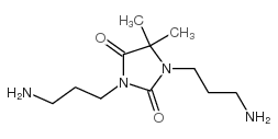 1,3-双(3-氨基丙基)-5,5-二甲基咪唑啉-2,4-二酮结构式