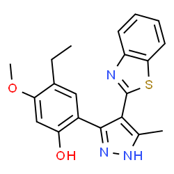 2-(4-(benzo[d]thiazol-2-yl)-5-methyl-1H-pyrazol-3-yl)-4-ethyl-5-methoxyphenol Structure