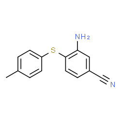 3-AMINO-4-[(4-METHYLPHENYL)SULFANYL]BENZENECARBONITRILE结构式