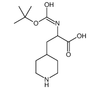 (2S)-2-(叔丁氧羰基氨基)-3-(4-哌啶基)丙酸结构式