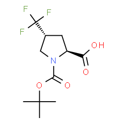 (2S,4R)-1-(叔丁氧基羰基)-4-(三氟甲基)吡咯烷-2-羧酸结构式