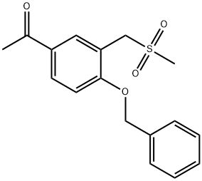 1-(4-(苄氧基)-3-((甲磺酰)甲基)苯基)乙酮结构式
