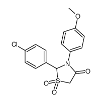 2-(4-chlorophenyl)-3-(4-methoxyphenyl)-1,1-dioxo-1,3-thiazolidin-4-one结构式